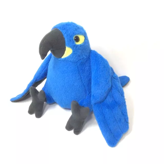 Wild Republic Blue Parrot Hyacinth Macaw Bean Plush Stuffed Animal 6.5”  Bird