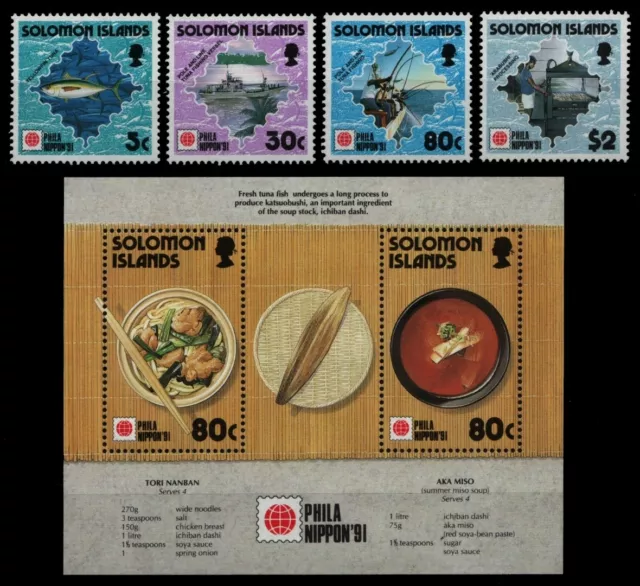 Salomoninseln 1991 - Mi-Nr. 763-766 & Block 31 ** - MNH - PHILANIPPON 91