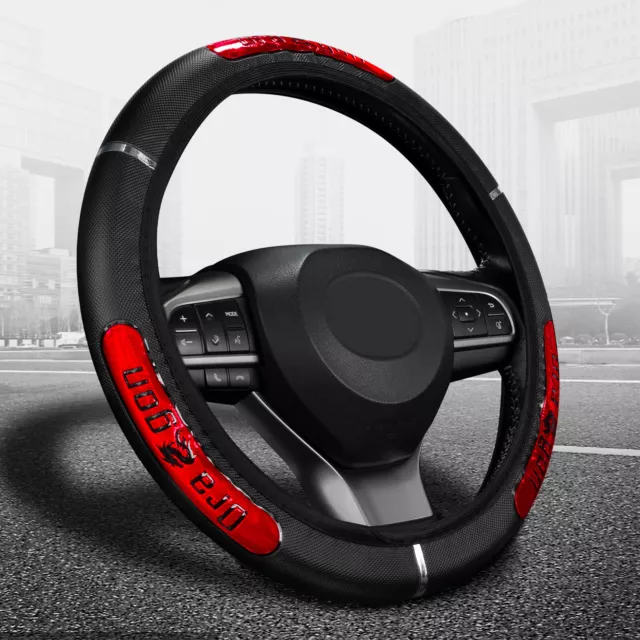 Car Auto Steering Wheel Cover Breathable Anti-slip Protector 15" 38cm PU Leather