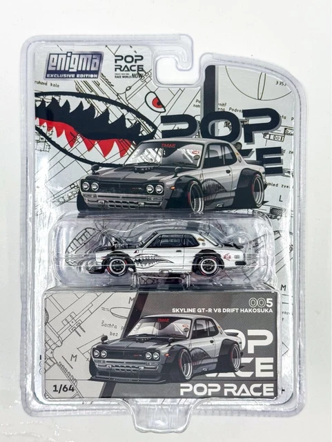 RARE POPRACE X Engima 005 1/64 Skyline GT-R V8 Drift Silver Japan $185. ...