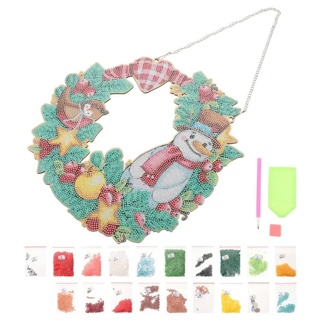 Diamant-Zeichnungsset 1 Satz DIY Weihnachtskranz Weihnachten Thema Diamantzeichn