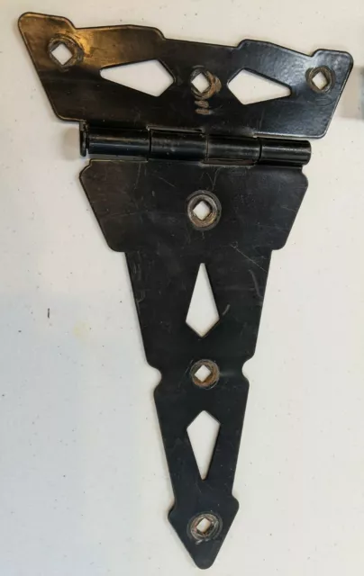 Large Vintage Ornate Metal Outdoor Barn Hinges Stanley Black Decor Primitive 6