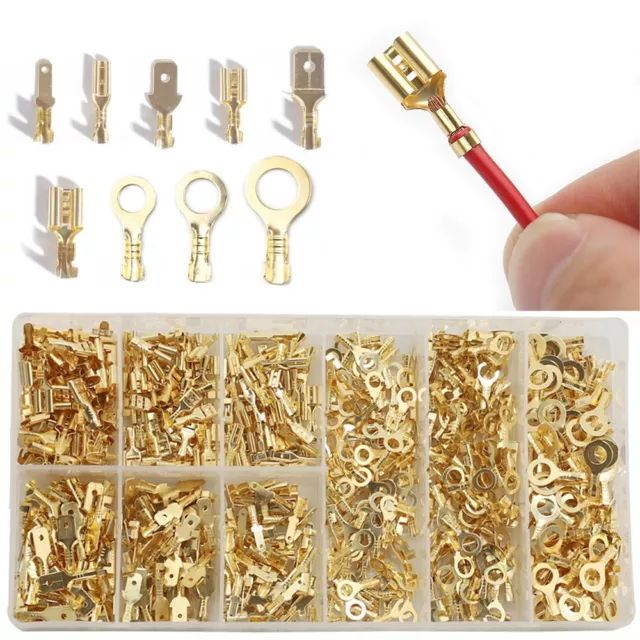 600X Assortment Male Female Spade Terminals Electrical Wire Crimp Connectors Kit