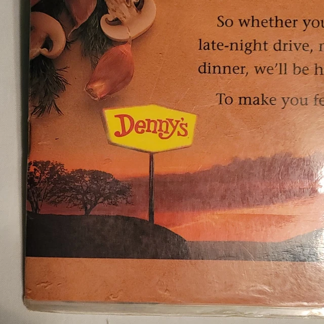 Denny's 40th Anniversary Menu ©️1993; Laminated; Used; ~13¼"×18⅛" Fully Opened;