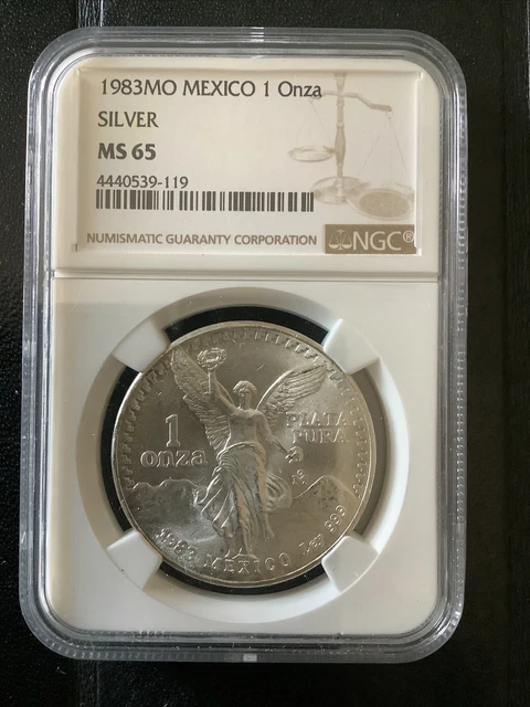 1983 mexico 1 oz silver libertad MS 65