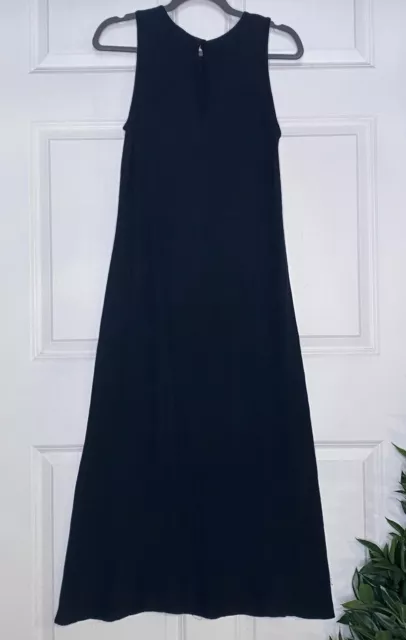 VINTAGE EILEEN FISHER Black Waffle Knit Sleeveless Dress Size Medium ...