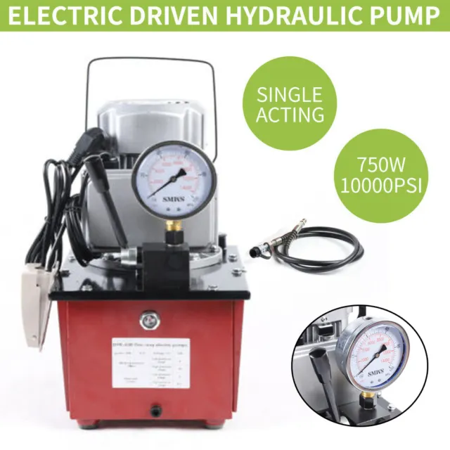 7L Electric Single Acting Driven Hydraulic Pump 10000PSI with Oil Hose(1.8M)