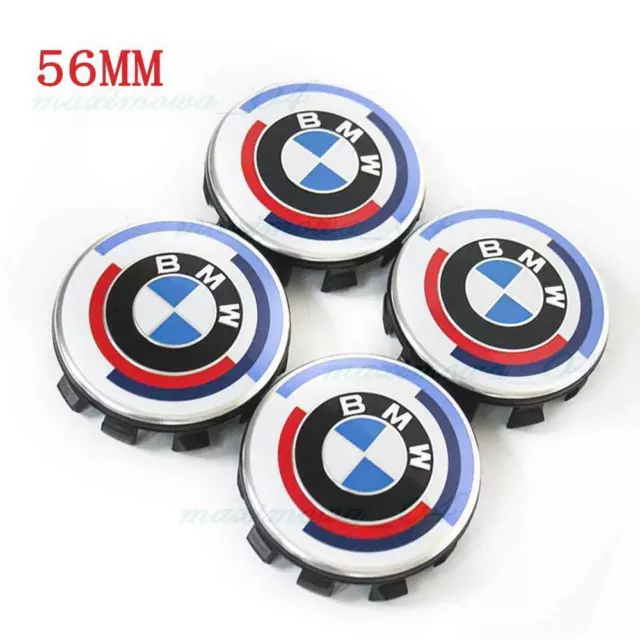 4X 56mm BMW 50 Jahre M Embleme Nabenkappen Nabendeckel Felgendeckel Nabenabdecku