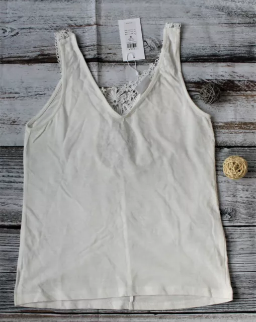 VILA White Sleeveless Ladies 100% Cotton Back Vest UK Size M