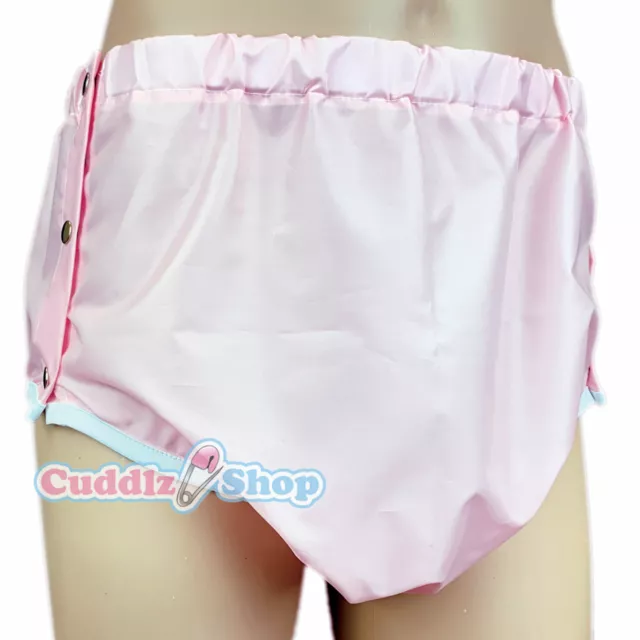 Cuddlz Pink Side Fastening Snap On Crinkle Adult Sized Incontinence Pants