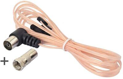 Bingfu FM Antenna 75 ohm TV Adattatore Femmina con 1.7m 5.57ft Cavo di prolunga e TV 