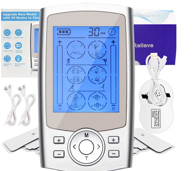 Stimolatore Muscolare EV-804 TENS/EMS 2 Canali - Per Mal Di Schiena, Dolori E Tonificazione | 7 Modalità, 24 Programmi - Foto 2