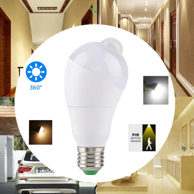 7W 9W E17 B22 E26 E27 PIR Infrared Motion Sensor Light Bulb Smart LED Detector