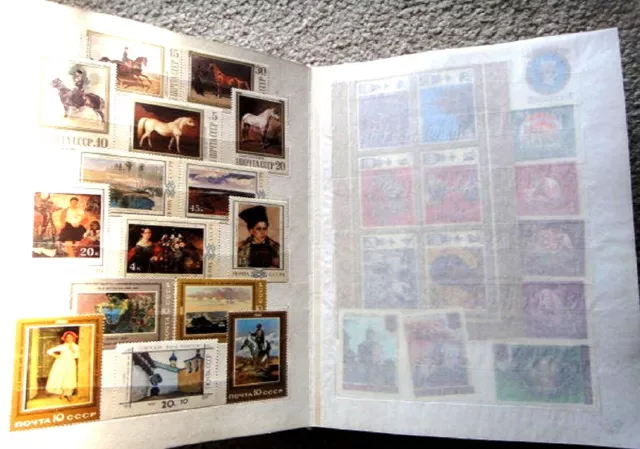 1000 PCS Different World Off paper Used Stamps With Large Stamp Album stock book