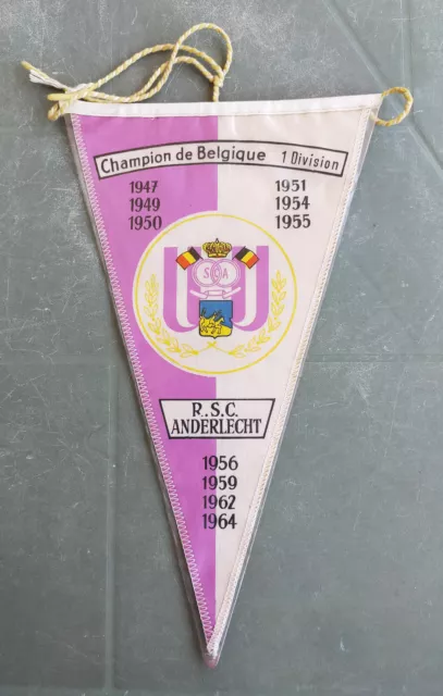 Lot de 2 rares fanions anciens RCS ANDERLECHT / STANDARD CLUB LIÉGEOIS