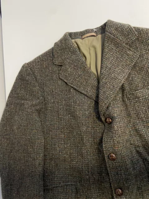 Blazer vintage harris tweed tessuto a mano pura lana scozzese 3