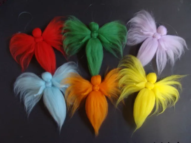 *FILZGARTEN*  6 REGENBOGEN-FEEN ELFE Jahreszeitentisch MÄRCHENWOLLE DEKO WALDORF