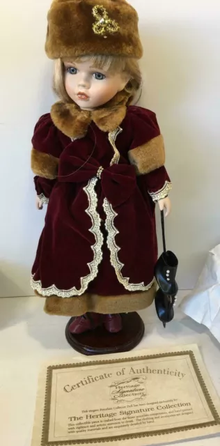 Heritage Signature Collection Leah Ice Skating Porcelain Doll 17"