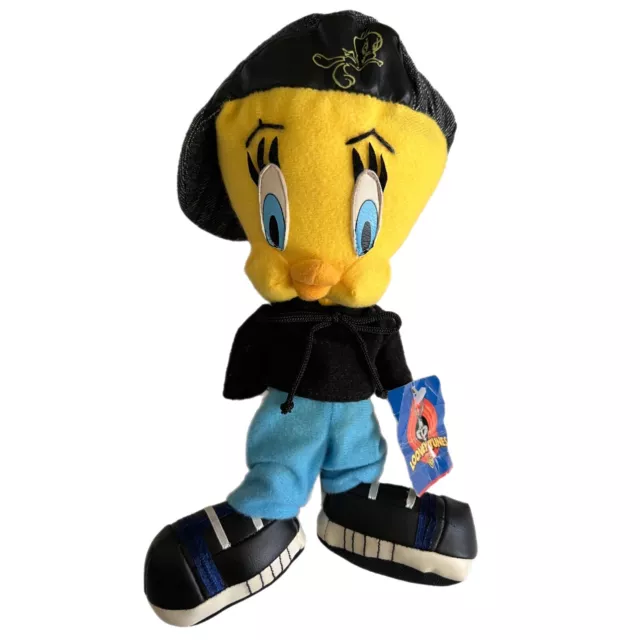 Vintage 1998 Looney Tunes Hip Hip Rap Tweety Plush Toy Doll 10"