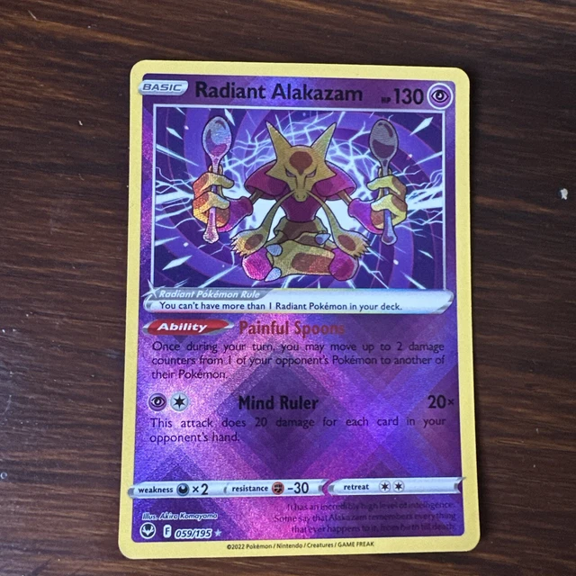 Holo Rake POKEMON TCG RADIANT Alakazam 059/195 Holo Rare SWSH12: Silver Tempest ...