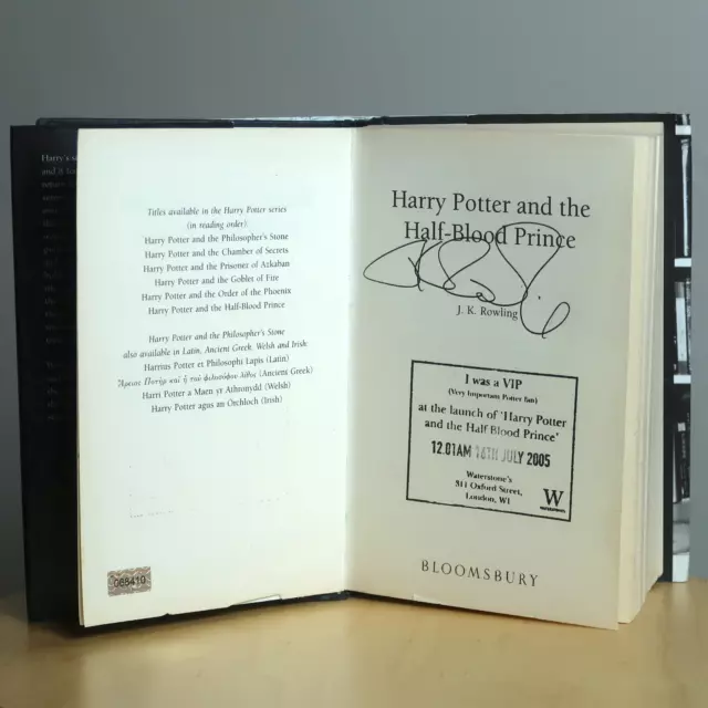 (SIGNED FIRST EDITION) Harry Potter And The Half-Blood Prince (JK Rowling) 2005