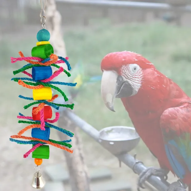 Hängen Papageien-Vogel-Spielzeug bunten Holz-Block Chewing Spielzeug