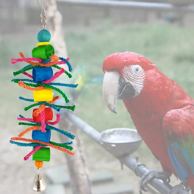 Hängen Papageien-Vogel-Spielzeug bunten Holz-Block Chewing Spielzeug