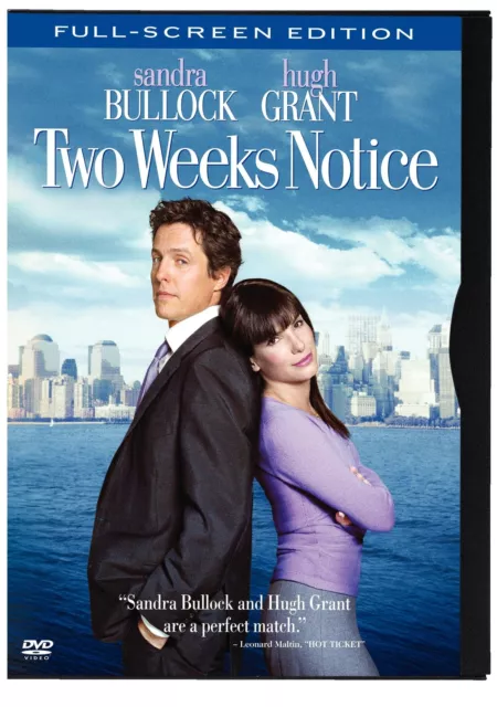 Two Weeks Notice (DVD) (Full-Screen) (Snap Case) (VG) (W/Case)