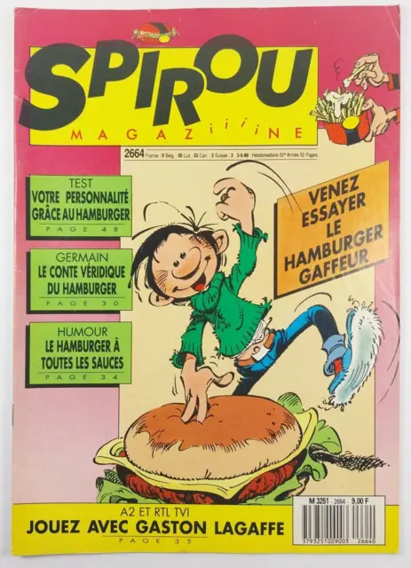 Spirou Magazine N°2664 Gaston Lagaffe Le Hamburger Gaffeur Mai 1989