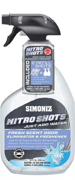 2 REFILLS ORIGINAL SIMONIZ® NITROSHOTS™ FRESH SCENT ODOR ELIMINATOR, Made in USA