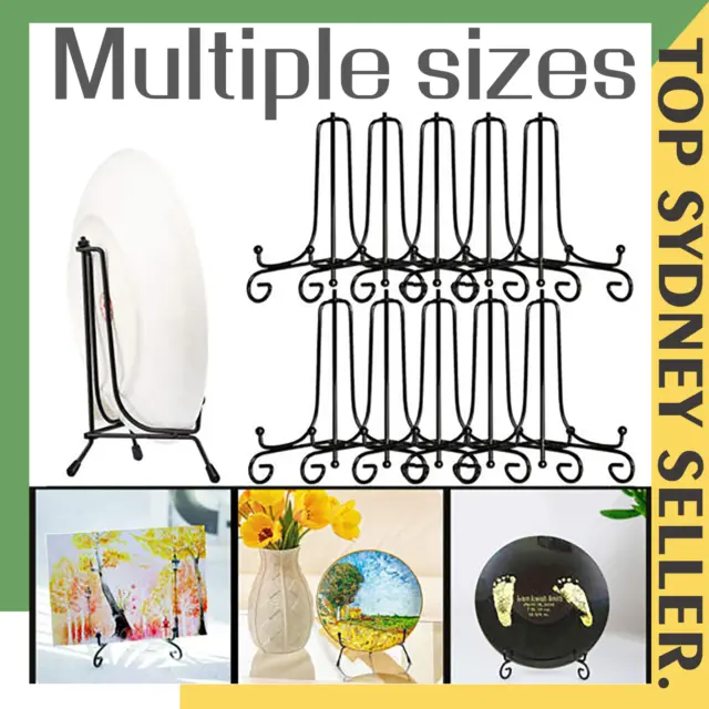 Plate Stands Iron Display Easel Photo Picture Bowl Dish Book Holder Frame Black