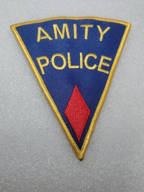 JAWS MOVIE AMITY Police Uniform Red Diamond Patch 5 inches Embroidered