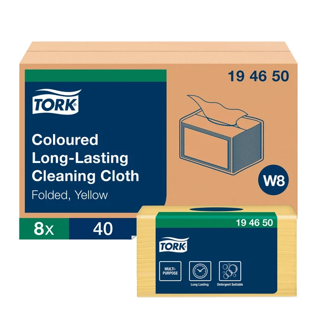 Tork 194650 Chiffon de Nettoyage jaune carton de 8*40 unités