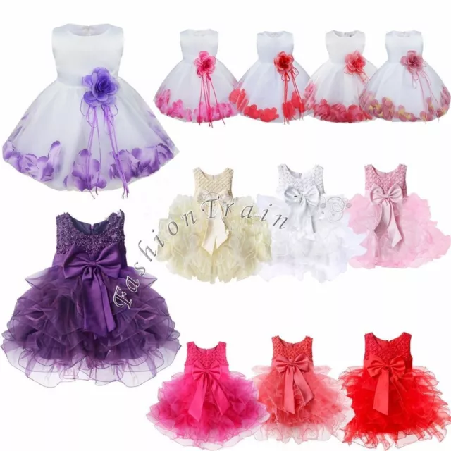 Flower Girl Baby Party Princess Dress Wedding Bridesmaid Birthday Tutu Prom Gown