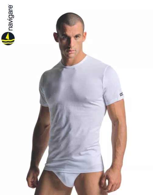 3 T-Shirt Navigare Uomo Mezza Manica Cotone Jersey Girocollo 516 Maglia Intima