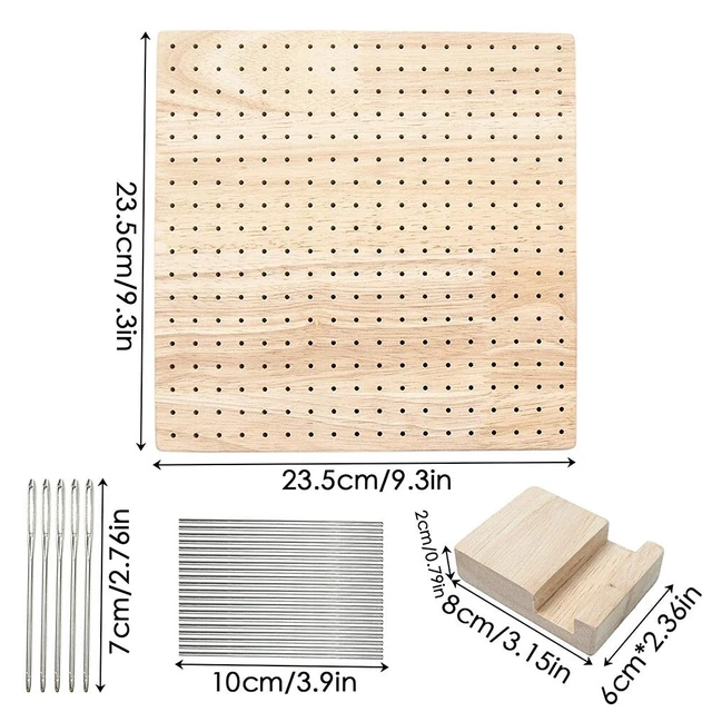 Tavola Per Blocchi Uncinetto 29x29cm - Con 20 Aghi In Acciaio | Per Realizzare Coprime E Scialli Uniformi