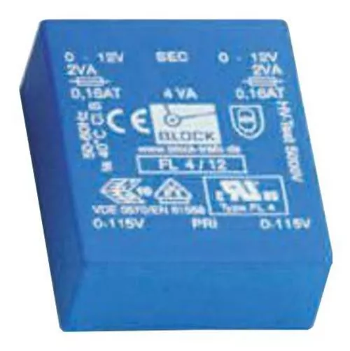 1 x 6V ac 2 Output Through Hole PCB Transformer, 4VA