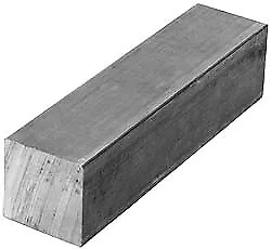 Value Collection Aluminum Square Bar, 2" Square x 12" Long +/- 1/4" Tolerance