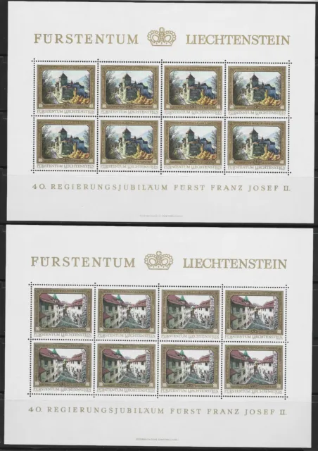 Liechtenstein 4 postfrische Kleinbogen MiNr. 706-709 Satz 40. REGIERUNGSJUBILÄUM