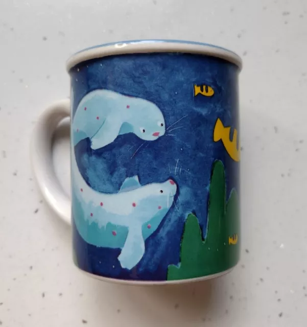 Vintage 1996 Greenpeace Manatee Mug Paperlink Cup Coffee Tea