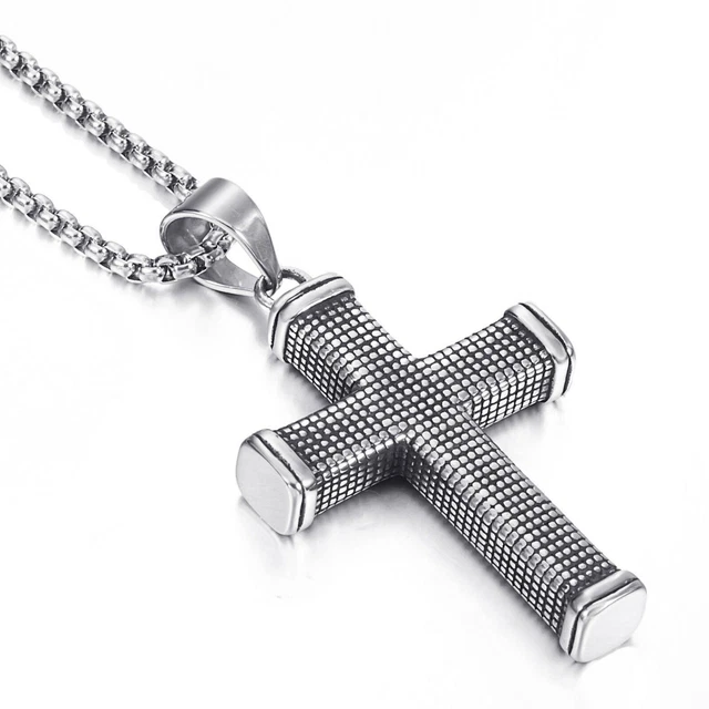 Pendentif Croix En Argent Massif Ancien - Bijou Vintage Du Début 1900
