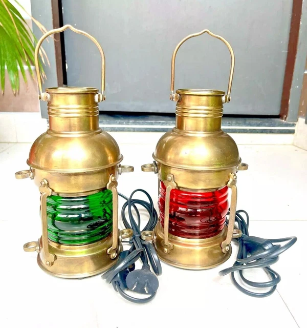 Grande Lanterne / Lampe Orientale Ancienne – Cuivre Et Laiton – Occasion