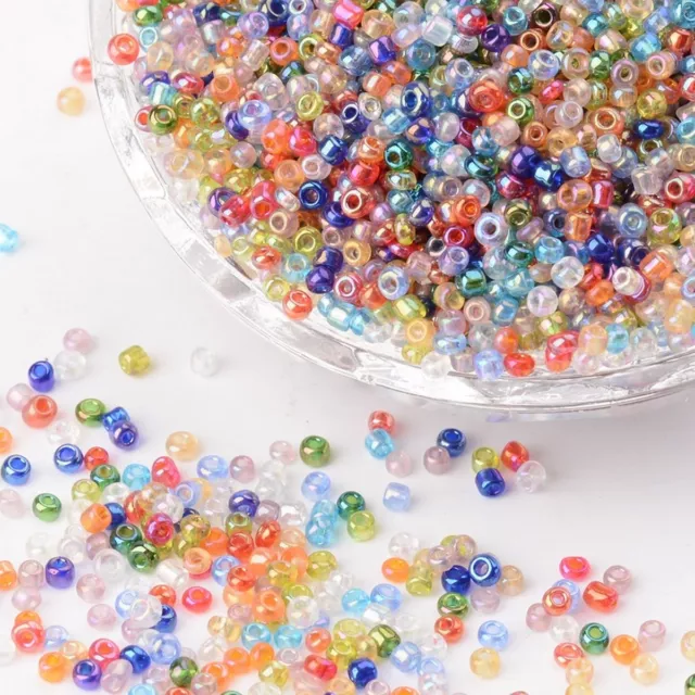 LOT 1000 PERLES DE ROCAILLE MULTICOLORE Ø 2 mm 12/0 CREATION BIJOUX