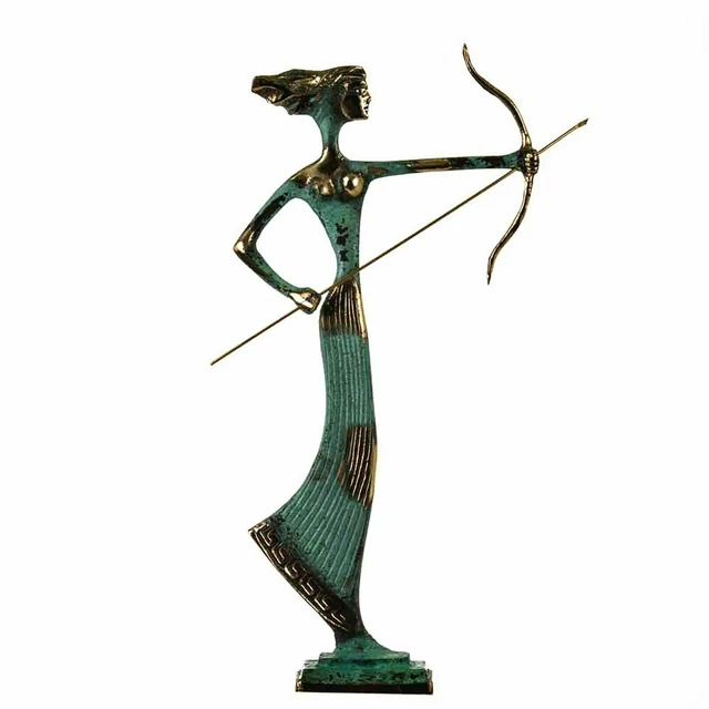 Artemis Diana Estatua griega Naturaleza Diosa de la luna con arco Bronce,,,