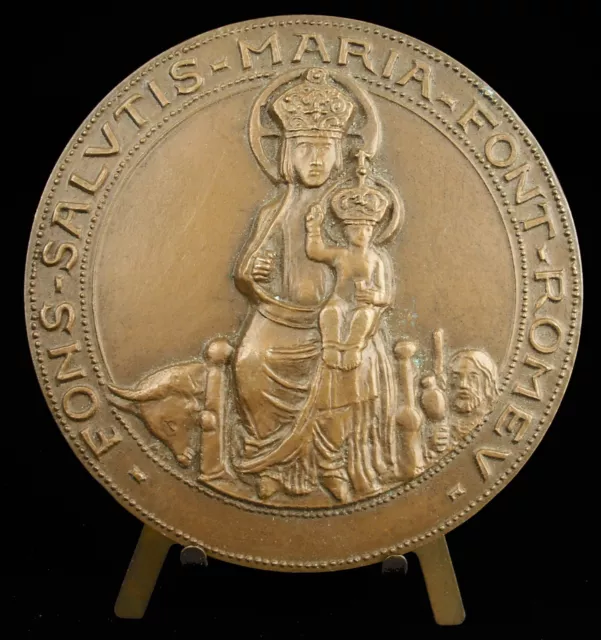 Médaille Religieuse la Vierge Marie & Jesus citation flamme olympique 85mm Medal