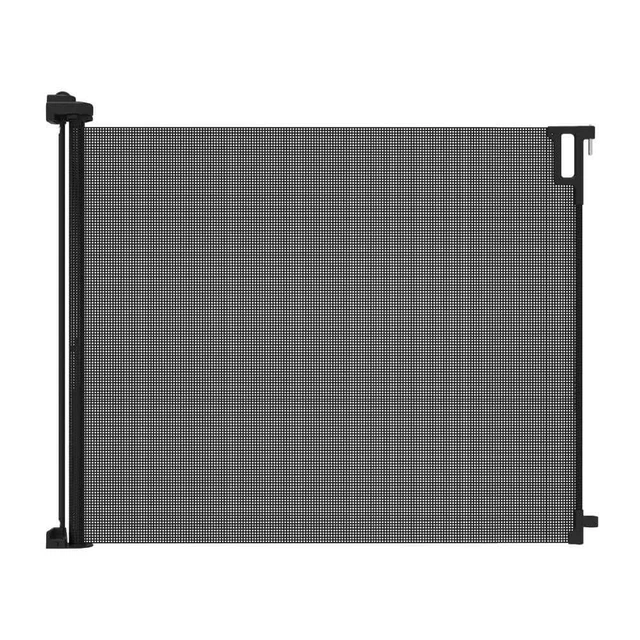 Puerta retráctil para bebé Perma Child Safety Ultimate (79"" x 38,6") de plástico negra