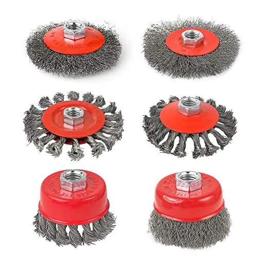 KEJJNYER Wire Wheels for 4 1/2 Angle Grinder, Wire Brush Wheel Cup Brush Set,...