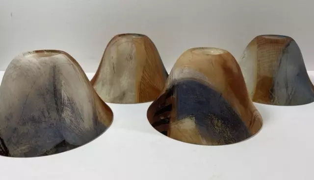 Set of 4 Portfolio Made In Italy Glass Pendant Light Shades Bell Shape