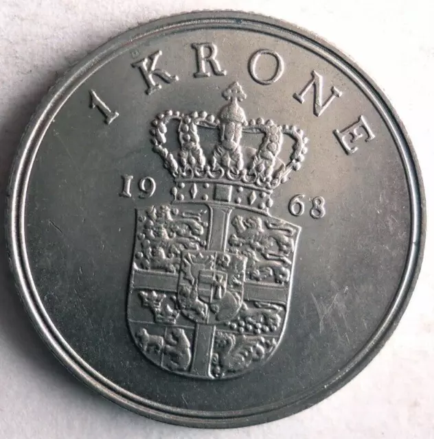 1968 Denmark KRONE - Excellent Coin Denmark Bin #F