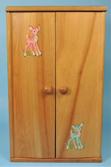 Vintage STROMBECKER Armoire WARDROBE Closet WOODEN DOLL FURNITURE for 8" Dolls